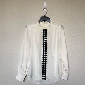 Kate Spade Silk Floral appliqué Blouse